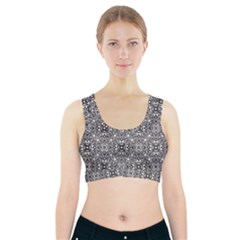 Black White Geometric Background Sports Bra With Pocket by Pakrebo