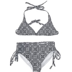 Black White Geometric Background Kids  Classic Bikini Set