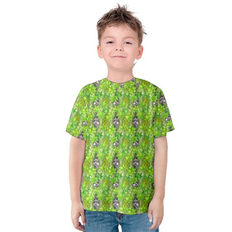 Maple Leaf Plant Seamless Pattern Kids  Cotton Tee by Pakrebo