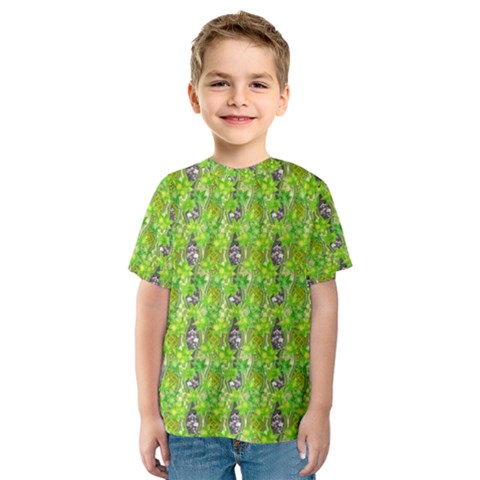 Maple Leaf Plant Seamless Pattern Kids  Sport Mesh Tee by Pakrebo