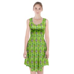 Maple Leaf Plant Seamless Pattern Racerback Midi Dress by Pakrebo