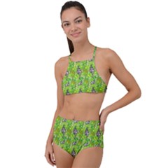 Maple Leaf Plant Seamless Pattern High Waist Tankini Set by Pakrebo