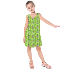 Maple Leaf Plant Seamless Pattern Kids  Sleeveless Dress by Pakrebo