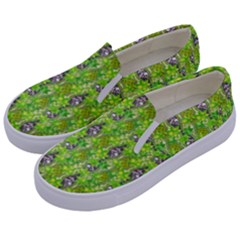 Maple Leaf Plant Seamless Pattern Kids  Canvas Slip Ons by Pakrebo