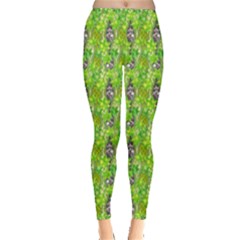 Maple Leaf Plant Seamless Pattern Inside Out Leggings by Pakrebo