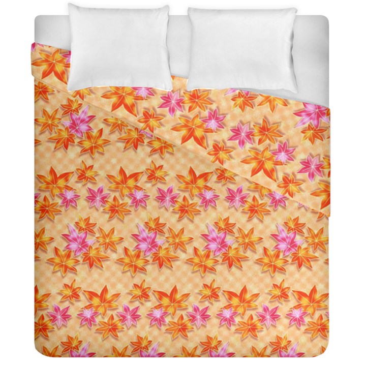 Maple Leaf Autumnal Leaves Autumn Duvet Cover Double Side (California King Size)