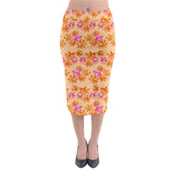 Maple Leaf Autumnal Leaves Autumn Midi Pencil Skirt by Pakrebo