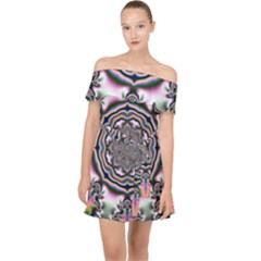 Pattern Abstract Background Art Off Shoulder Chiffon Dress