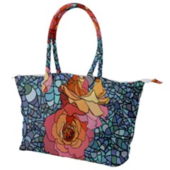 Pattern Rose Yellow Background Canvas Shoulder Bag