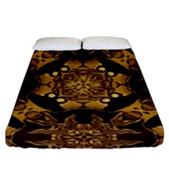 Gold Black Book Cover Ornate Fitted Sheet (king Size) by Pakrebo