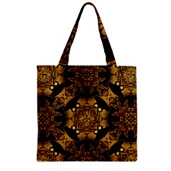 Gold Black Book Cover Ornate Zipper Grocery Tote Bag