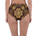 Gold Black Book Cover Ornate Reversible High-Waist Bikini Bottoms View2