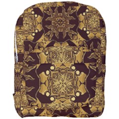 Gold Black Book Cover Ornate Full Print Backpack by Pakrebo