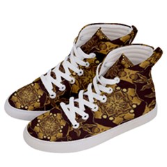 Gold Black Book Cover Ornate Women s Hi-top Skate Sneakers by Pakrebo