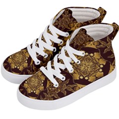 Gold Black Book Cover Ornate Kids  Hi-top Skate Sneakers by Pakrebo