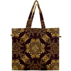 Gold Black Book Cover Ornate Canvas Travel Bag