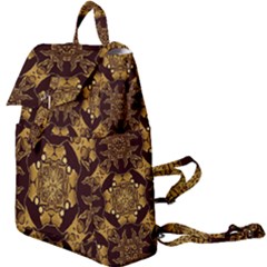 Gold Black Book Cover Ornate Buckle Everyday Backpack