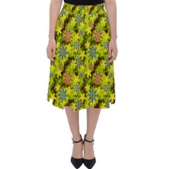 Flowers Yellow Red Blue Seamless Classic Midi Skirt