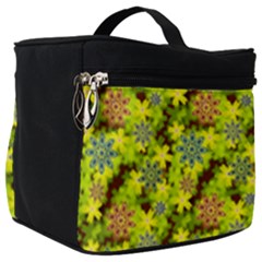 Flowers Yellow Red Blue Seamless Make Up Travel Bag (big)