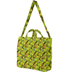 Flowers Yellow Red Blue Seamless Square Shoulder Tote Bag