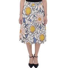 Flowers Pattern Lotus Lily Classic Midi Skirt by Pakrebo