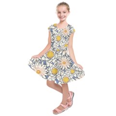 Flowers Pattern Lotus Lily Kids  Short Sleeve Dress by Pakrebo