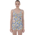 Flowers Pattern Lotus Lily Tie Front Two Piece Tankini View1