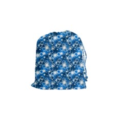 Star Hexagon Blue Deep Blue Light Drawstring Pouch (small) by Pakrebo