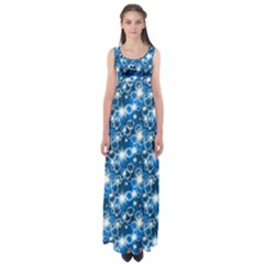 Star Hexagon Blue Deep Blue Light Empire Waist Maxi Dress by Pakrebo