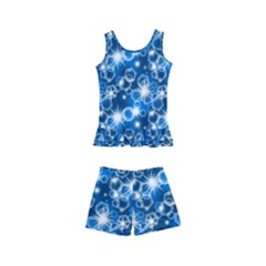 Star Hexagon Blue Deep Blue Light Kids  Boyleg Swimsuit