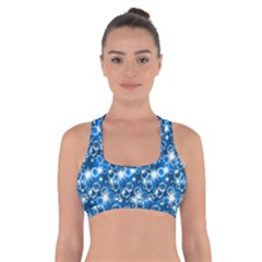 Star Hexagon Blue Deep Blue Light Cross Back Sports Bra by Pakrebo