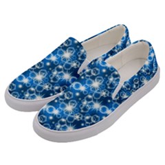 Star Hexagon Blue Deep Blue Light Men s Canvas Slip Ons by Pakrebo