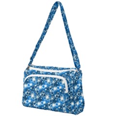 Star Hexagon Blue Deep Blue Light Front Pocket Crossbody Bag by Pakrebo