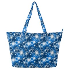 Star Hexagon Blue Deep Blue Light Full Print Shoulder Bag