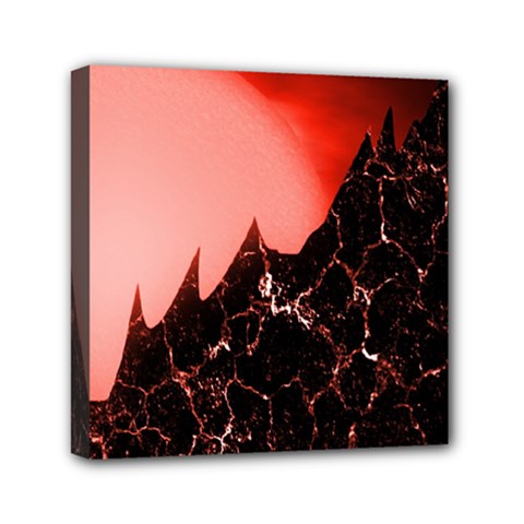 Sci Fi Red Fantasy Futuristic Mini Canvas 6  X 6  (stretched) by Pakrebo