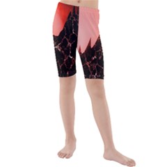 Sci Fi Red Fantasy Futuristic Kids  Mid Length Swim Shorts by Pakrebo