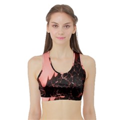 Sci Fi Red Fantasy Futuristic Sports Bra With Border by Pakrebo