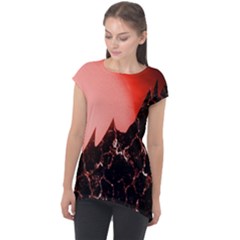 Sci Fi Red Fantasy Futuristic Cap Sleeve High Low Top