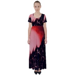 Sci Fi Red Fantasy Futuristic High Waist Short Sleeve Maxi Dress