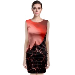 Sci Fi Red Fantasy Futuristic Classic Sleeveless Midi Dress by Pakrebo