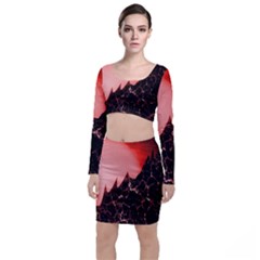 Sci Fi Red Fantasy Futuristic Top And Skirt Sets