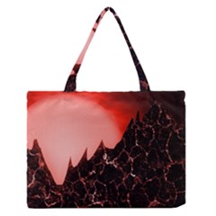 Sci Fi Red Fantasy Futuristic Zipper Medium Tote Bag by Pakrebo