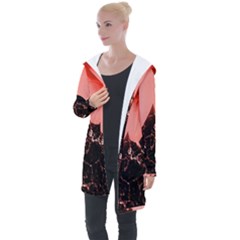 Sci Fi Red Fantasy Futuristic Longline Hooded Cardigan