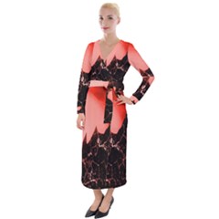 Sci Fi Red Fantasy Futuristic Velvet Maxi Wrap Dress