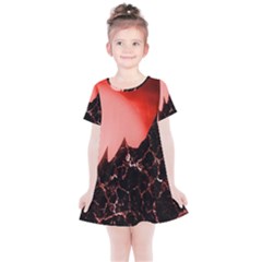 Sci Fi Red Fantasy Futuristic Kids  Simple Cotton Dress