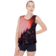 Sci Fi Red Fantasy Futuristic Bubble Hem Chiffon Tank Top