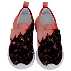 Sci Fi Red Fantasy Futuristic Kids  Velcro No Lace Shoes