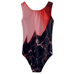 Sci Fi Red Fantasy Futuristic Kids  Cut-out Back One Piece Swimsuit