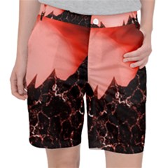 Sci Fi Red Fantasy Futuristic Pocket Shorts