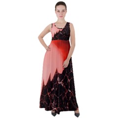 Sci Fi Red Fantasy Futuristic Empire Waist Velour Maxi Dress